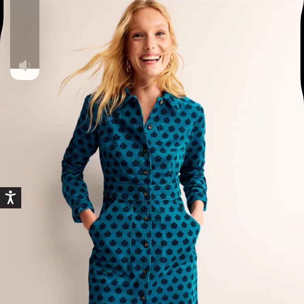 Boden Flora cord dress